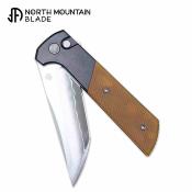 NMB2407PEIST North Mountain Blade Chop 2 – Couteau Pliant Button Lock Lame SLD-Magic San Mai Tanto – Manche PEI Jaune – Livraison Gratuite