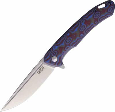 ON9005 Ontario Outcast - Couteau Pliant Linerlock Lame Acier 8Cr14MoV Satin Manche G10 Bleu Marron - Livraison Gratuite
