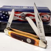 QAWB47 Couteau Queen USA Amber Winterbottom Bone Stockman – Lames Acier Carbone 1095 – Manche Os – Slip Joint – USA – Livraison Gratuite