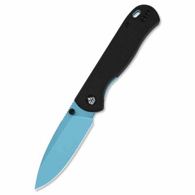 QS170A4 Couteau QSP Ferret | Lame Clip Point Acier Nitro-V Sky Blue | Manche Black G10 Liner Lock - Livraison Gratuite