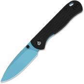 QS170A4 Couteau QSP Ferret | Lame Clip Point Acier Nitro-V Sky Blue | Manche Black G10 Liner Lock - Livraison Gratuite