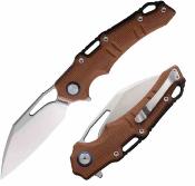 RR2611 Couteau Pliant Rough Ryder | Lame Wharncliffe Acier D2 Satin | Manche Brown Canvas Micarta Liner Lock - Livraison Gratuite