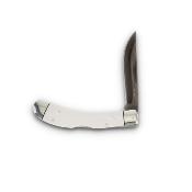 RR2665 Couteau Rough Rider Tuxedo Series Bow Trapper Lame Clip Point Acier 440 Manche Micarta Blanc -  Livraison Gratuite