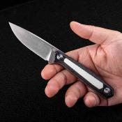 RS3501FW Real Steel Dex – Couteau Fixe EDC | Lame M390 Satin | Manche White G10 + Carbone | Étui Kydex  - Livraison Gratuite