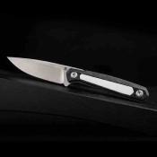 RS3501FW Real Steel Dex – Couteau Fixe EDC | Lame M390 Satin | Manche White G10 + Carbone | Étui Kydex  - Livraison Gratuite