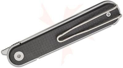RS8061BF Real Steel Iris Black– Couteau Pliant Liner Lock | Lame Drop Point 12C27 Satinée | Manche CF/G10 - Livraison Gratuite
