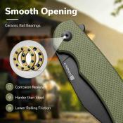 S230641 Couteau Sencut Omniform Lame Drop Point Acier 9Cr18MoV Manche Green G10 Linerlock IKBS – Livraison Gratuite