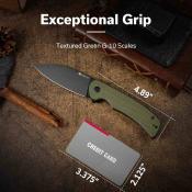 S230641 Couteau Sencut Omniform Lame Drop Point Acier 9Cr18MoV Manche Green G10 Linerlock IKBS – Livraison Gratuite