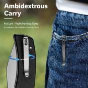 S230642 Couteau Sencut Omniform Lame Drop Point Acier 9Cr18MoV Manche Micarta Noir Linerlock IKBS – Livraison Gratuite