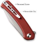 SA05AV1 Couteau SENCUT Snap Burgundy Lame Acier 9Cr18MoV IKBS - Livraison Gratuite