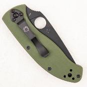 SC122GPBGR Couteau Spyderco Tenacious - Lame Drop Point Acier 8Cr13MoV Black - Manche G10 Vert Foliage - Sécurité Liner Lock - Livraison Gratuite
