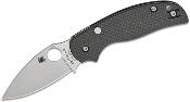 SC123CFBCL Couteau Spyderco Sage 6 Lame Leaf-Shaped Acier CPM-S30V Manche G10/FCarbone Noir - Livraison Gratuite