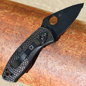 SC148SBBK Couteau Spyderco Ambitious Black Serr Lame Acier 8Cr13MoV - Livraison Gratuite