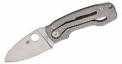 SC269TIP Spyderco PITS 2 Slipit – Lame Drop Point M398 Satinée, Manche Titane Slip Joint Clip Fabriqué en Italie - Livraison Gratuite