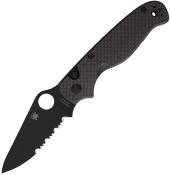 SC275CFPSBK — Couteau Spyderco ButtonUp Lame Acier 8Cr13MoV Clip Point Noir Manche Carbone / G-10 Button Lock - Livraison Gratuite