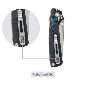 SRM106MGK Couteau SRM Dome 106M-GK | Lame Drop Point Acier 12C27 | Finition Satinée | Manche G10 Noir  | Clip - Livraison Gratuite