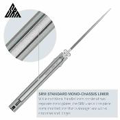 SRM258LGK2 Couteau SRM Terrier Lame Acier Laminé 140Cr Gris Manche G10 Ambi-Lock - Livraison Gratuite