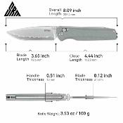 SRM258LGK2 Couteau SRM Terrier Lame Acier Laminé 140Cr Gris Manche G10 Ambi-Lock - Livraison Gratuite