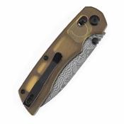 T1001V10 Couteau Tenable Kryo Lame Acier Damas Manche Ultem Ambre Crossbar Lock – Livraison Gratuite