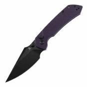 T1034F10 Couteau Tenable Fenrir | Lame Sparrow Steel 14C28N Blackwashed | Button Lock & Manche Purple G10 - Livraison Gratuite