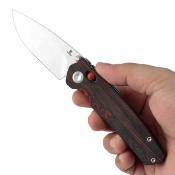 T2109V3 Couteau Tenable Raven Pliant Drop Point Acier 14C28N Manche G-mascus Black/Red Sécurité Cross Bar Lock - Livraison Gratuite  