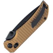 TB1095V5 — Couteau Tenable Knives Eaglestrike Crossbar Lock Acier Nitro-V 59-61 HRC Black Stonewash Spear-Point Manche Aluminium Bronze EDC - Livraison Gratuite