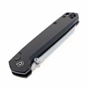 TD015BK Couteau Defcon Tier 2 Lame Sheepfoot Sandvik 14C28N Manche Aluminium Black Sécurité Button Lock - Livraison Gratuite