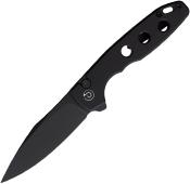 TD016BK Couteau Defcon Ghost Sheepfoot Sandvik 14C28N Lame Noire Manche Alu Noir Sécurité Button Lock - Livraison Gratuite