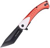 TF2026RD — Couteau Tac Force Linerlock A/O Lame Acier Inox Noir Tanto Manche Aluminium Rouge et Gris Ouverture Assistée EDC - Livraison Gratuite