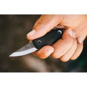 TPMPUK01 Couteau Fixe TOPS Mini Tanimboca Puukko Lame Acier 1095HC Manche Micarta Noir Housse Cuir Cou USA - Livraison Gratuite
