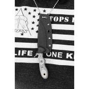 TPMSKBLM Couteau Fixe TOPS Mini Scandi Lame Acier 1095 Manche Micarta Noir Étui Kydex Made In USA - Livraison Gratuite