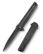 TVTY28BM14 Couteau Trivisa Seagull-Black Drop Point Lame Acier 14C28N Manche Micarta Black Bearing Liner Lock - Livraison Gratuite