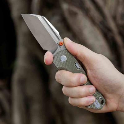 VOSA1311 Vosteed Hedgehog – Couteau Lame Sheepsfoot Acier CPM S35VN Manche Micarta Olive Top Liner Lock - Livraison Gratuite