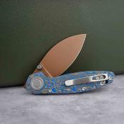 VOSA2811 Vosteed Shilin Cutter – Couteau pliant Lame Acier 154CM Manche Blue Ocean Micarta - Livraison Gratuite