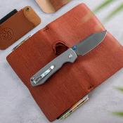 VOSA2918 Vosteed Raccoon A2918 – Lame Bowie 14C28N Destroyer Gray, Manche G10 Gris, Verrouillage Top Liner Lock - Livraison Gratuite