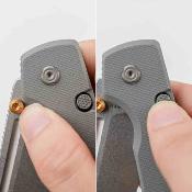 VOSA2930  Couteau Vosteed Raccoon 2.0 | Lame Modified Sheepsfoot Acier 14C28N | Manche Gray G10 Button Lock - Livraison Gratuite
