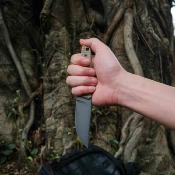 VOSD0107 Vosteed Mink – Couteau Lame Fixe Lame Acier 14C28N Destroyer Gray Manche Sand G10 Housse Kydex - Livraison Gratuite