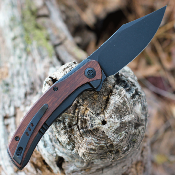 WE19022F3 Couteau We Knife Snick Cuibourtia Wood/Titane Lame Acier CPM 20CV IKBS - Livraison Gratuite
