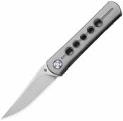 ZX34992A2 Kizer Feist 2 X-Series – Couteau pliant lame M390 Stonewashed Clip Point manche titane argent, Frame Lock, front flipper – Livraison Gratuite