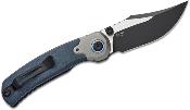 ZXFK03A2 Couteau Kizer Cutlery PIONEER Lame Bowie Acier S35VN Manche Richlite Bleu Sécurité Liner Lock - Livraison Gratuite