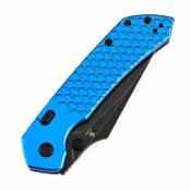 B1034H92 Couteau Tenable Fenrir | Lame Acier Nitro-V Black | Manche Dark Blue Aluminum Fishscale | Top Liner Lock | Livraison Gratuite