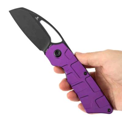 B3016A3 Couteau Goblin Tenable  | Lame Acier 14C28N Blackwash Sheepsfoot Manche Purple Alu Amphibian Texture | Liner Lock | Livraison Gratuite