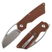 B3016a4 Couteau Goblin L Tenable Lame Acier 14C28N Sheepsfoot | Manche Plaquettes Brown Micarta | Liner Lock | Livraison Gratuite