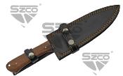 DM1279 Couteau Damas Bushcraft Kitchen 256 Couches Etui Cuir - Livraison Gratuite