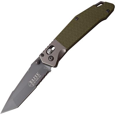 Couteau Elite Tactical Rapid Lock Green Tanto Serr Acier 8Cr13Mov Manche G-10 ELT1027GN - Free Shipping