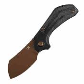 K3129A4 Couteau Kansept Pluto | Lame Acier S90V Rose Gold Drop Point | Manche Micarta / Titanium | Liner Lock | Livraison Gratuite