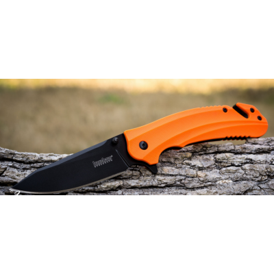 Couteau Kershaw Barricade A/O Lame Acier 8Cr13MoV Manche GFN Orange KS8650 - Free Shipping