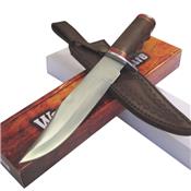 Couteau De Chasse Bowie Lame Acier Carbone 1055 Etui Cuir PA3380 - Livraison Gratuite