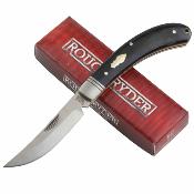 RR2456 Rough Ryder Large Bow Trapper | Couteau Lame Clip Point Acier 440A | Manche Black Micarta - Livraison Gratuite