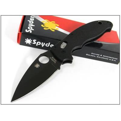 COUTEAU SPYDERCO Black G-10 MANIX 2 Plain Edge Knife SC101GPBBK2 - SPYDERCO MADE IN USA - LIVRAISON GRATUITE